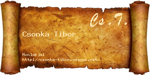 Csonka Tibor névjegykártya